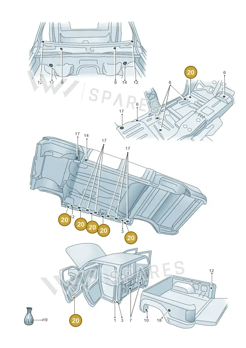 N91135501 — Volkswagen Amarok twin cab (2022-) diagram 683803350, position 20