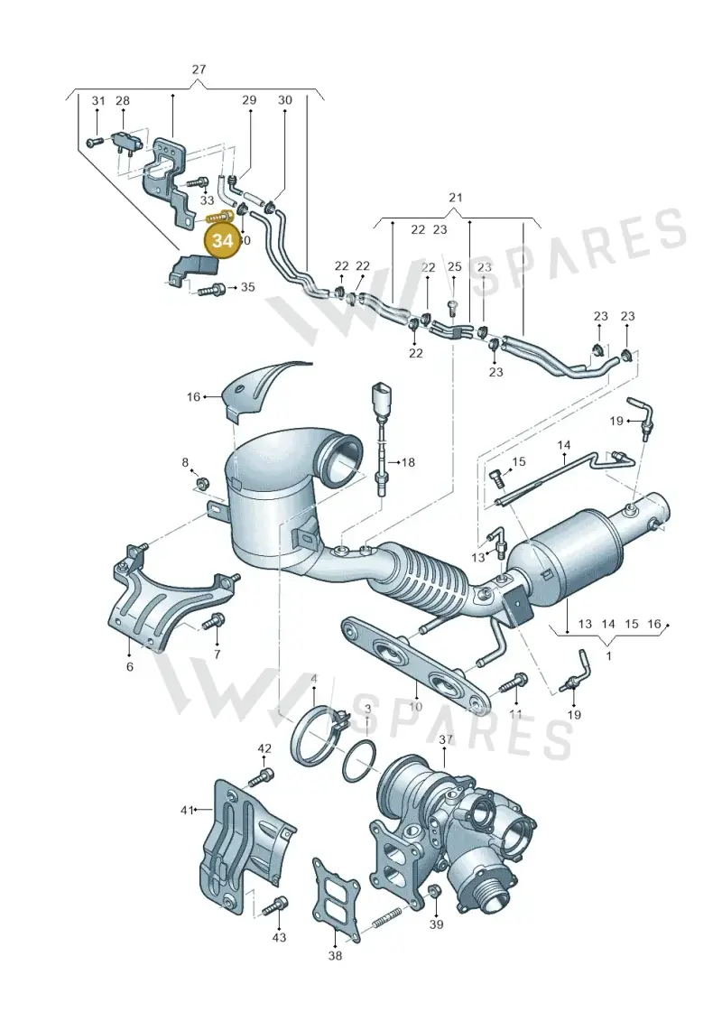 N91138801 — Audi A3 Sportback (2016-2020) diagram 890253040, position 34