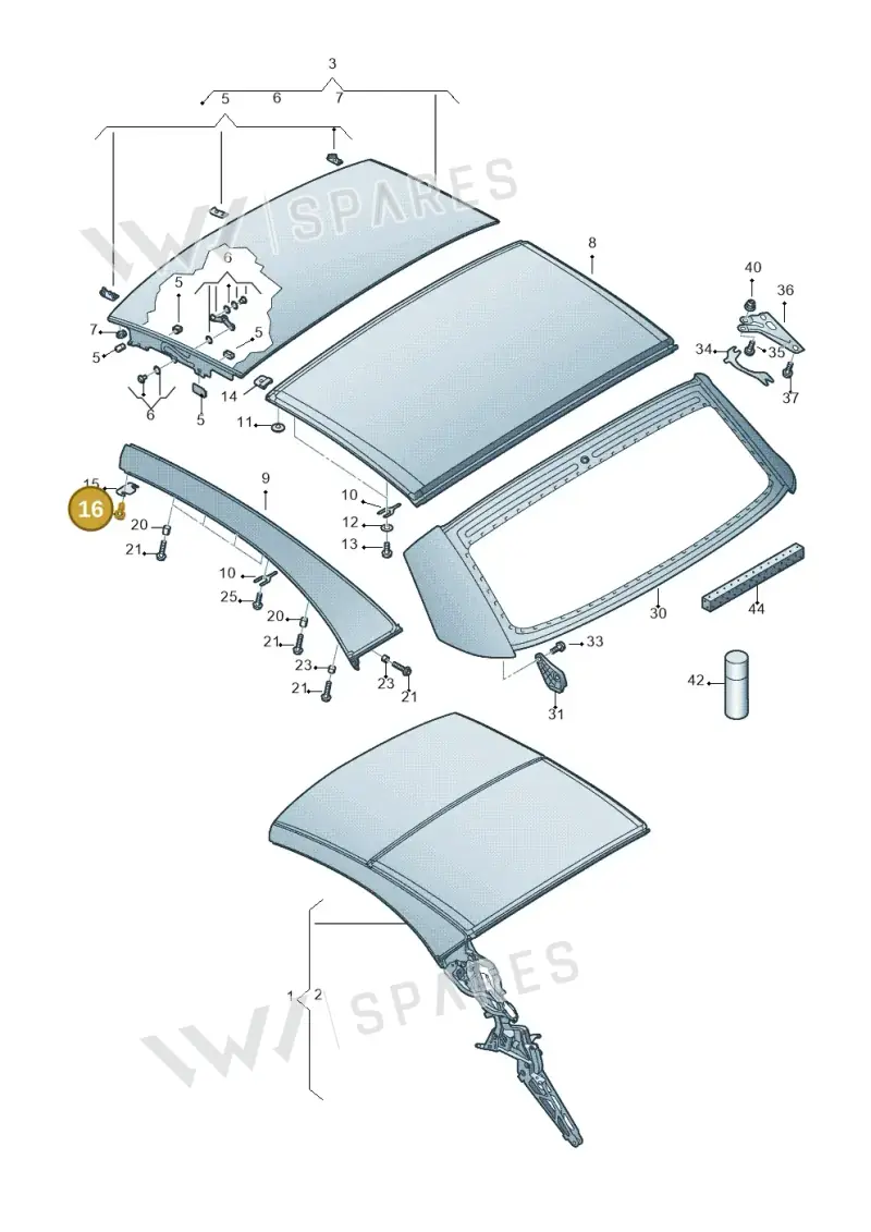 N91140401 — Volkswagen Eos BlueMotion (2010-2015) diagram 482871000, position 16