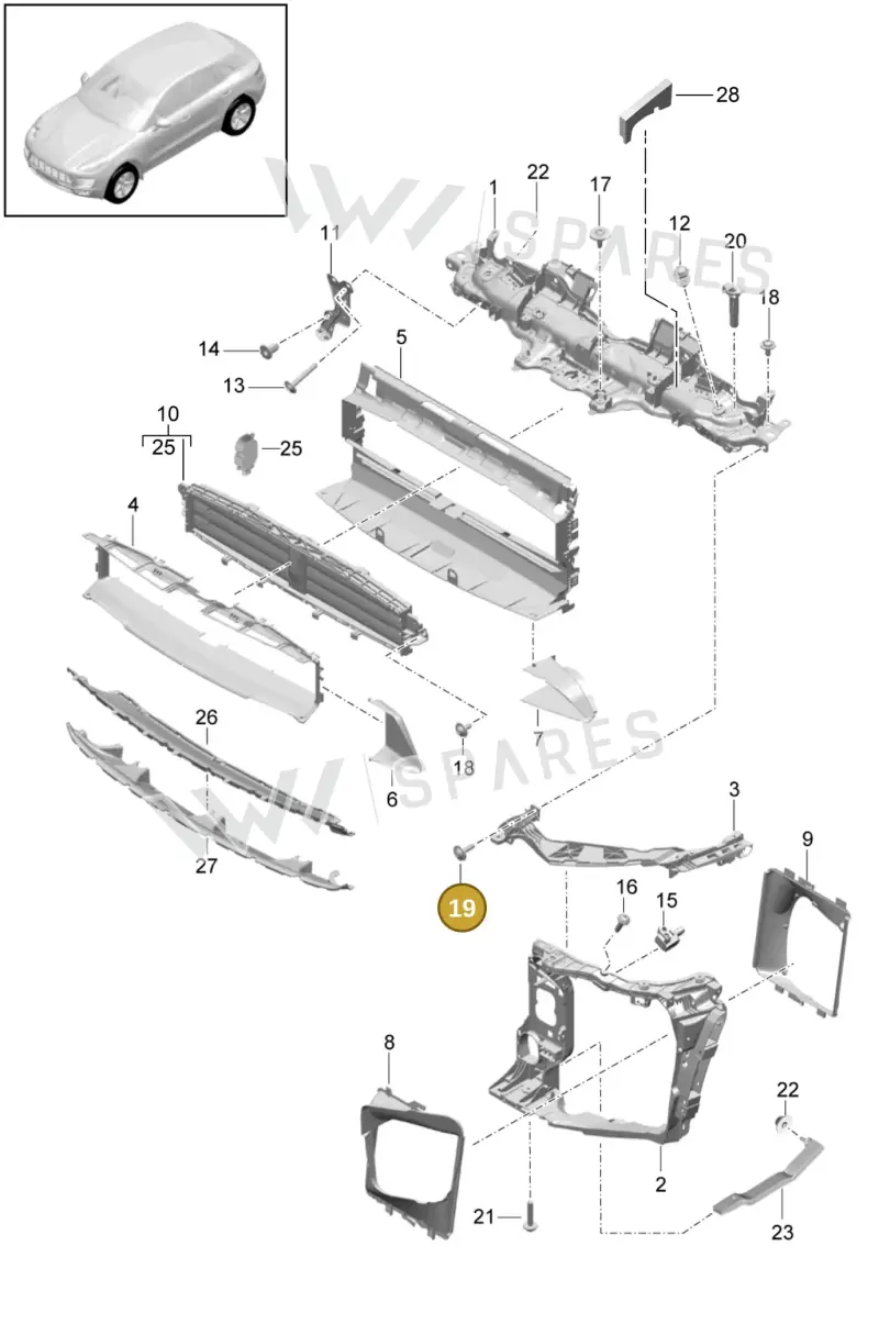 N91140502 — Porsche Macan (2013-2018) diagram p44802010, position 19