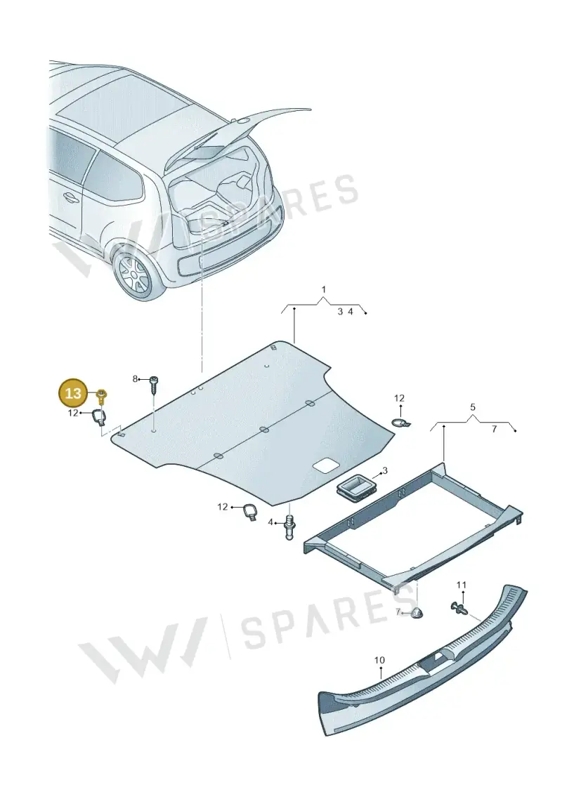 N91142202 — Volkswagen Up! 1.0 BlueMotion (2016-2023) diagram 723863810, position 13