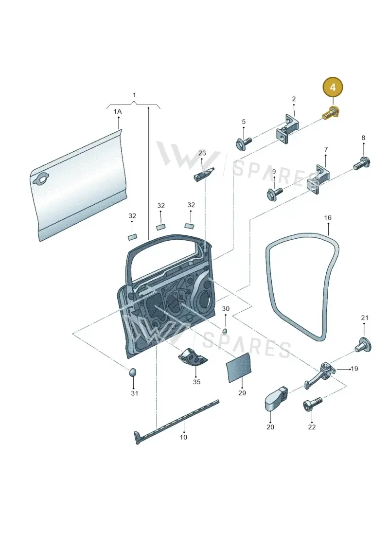 N91142801 — Volkswagen Jetta (2013-2014) diagram 692831000, position 4