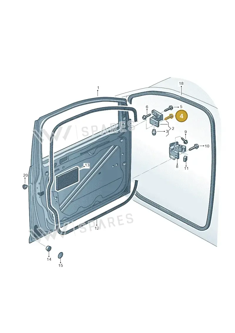 N91142801 — Volkswagen Caddy kombi (2015-2020) diagram 866831000, position 4