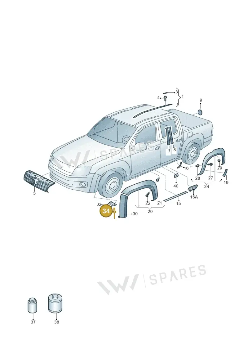 N91144901 — Volkswagen Amarok twin cab (2012-2016) diagram 683853000, position 34