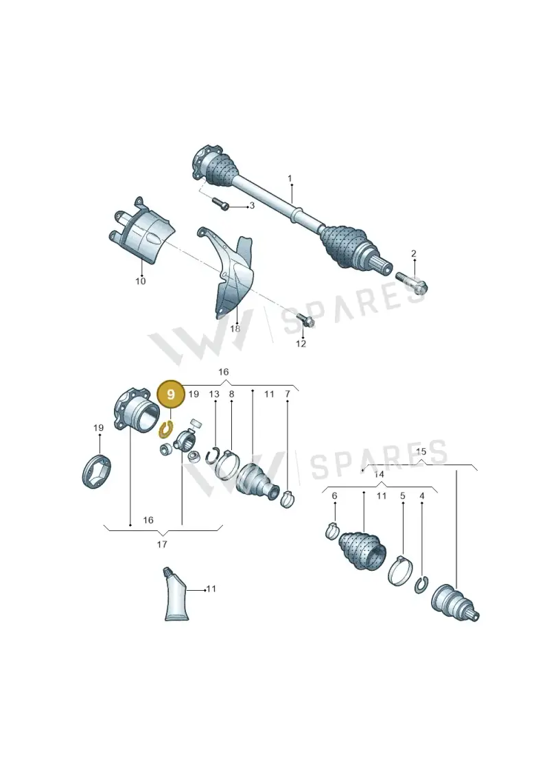 N91145801 — Audi A4L 2.0 (2008-2012) diagram 251407200, position 9
