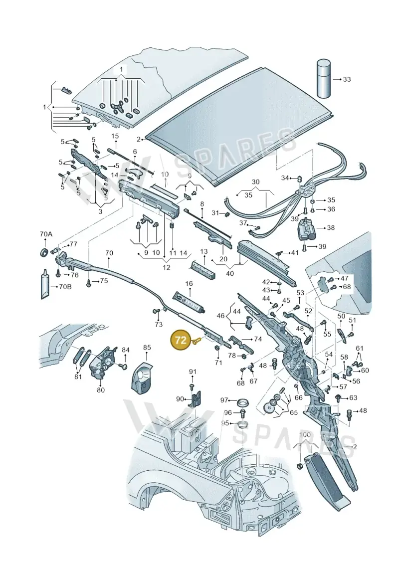 N91150901 — Volkswagen Eos BlueMotion (2010-2015) diagram 482871100, position 72