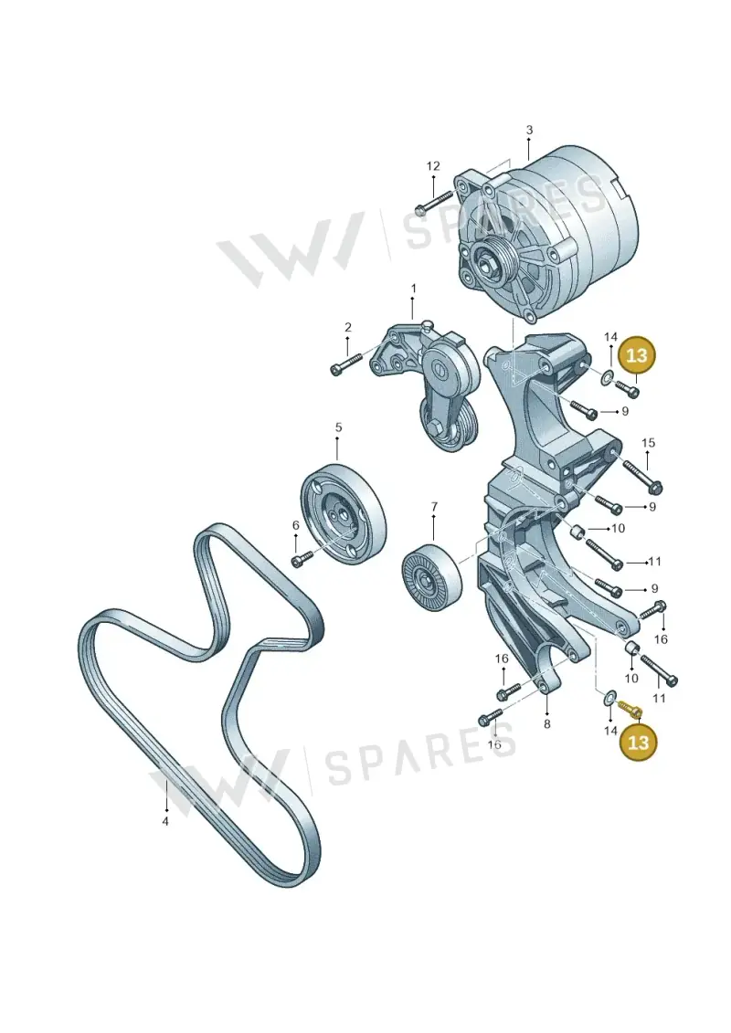 N91151901 — Volkswagen Touareg BlueMotion (2014-2018) diagram 258903300, position 13
