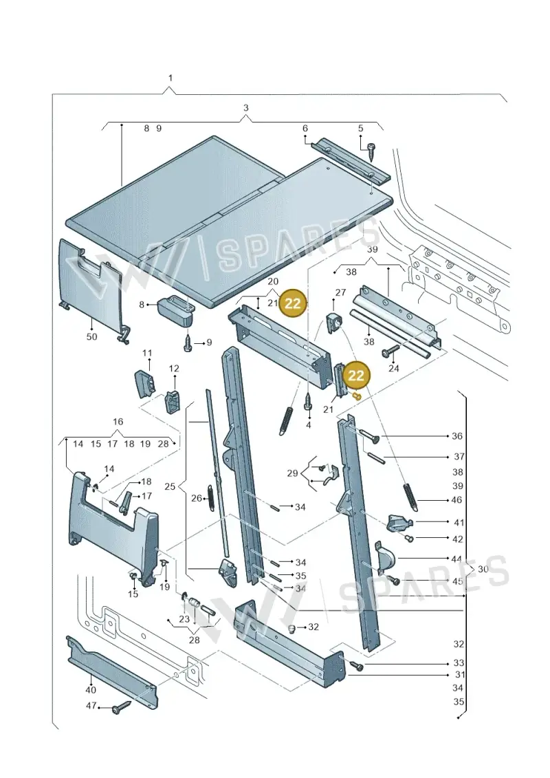 N91153701 — Volkswagen Transport. multivan (2019-2024) diagram 410861300, position 22