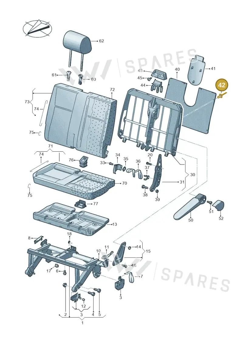 N91153701 — Volkswagen Caravelle (2019-2024) diagram 861883000, position 42