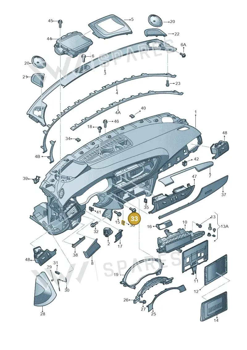 N91154201 — Audi A7 Sportback (2010-2015) diagram 711857100, position 33