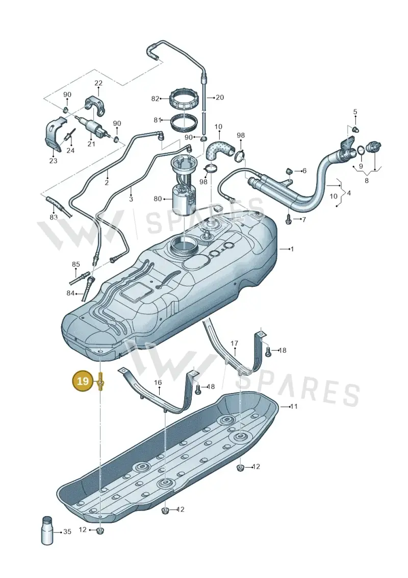 N91164101 — Volkswagen Amarok twin cab (2009-2012) diagram 683201600, position 19