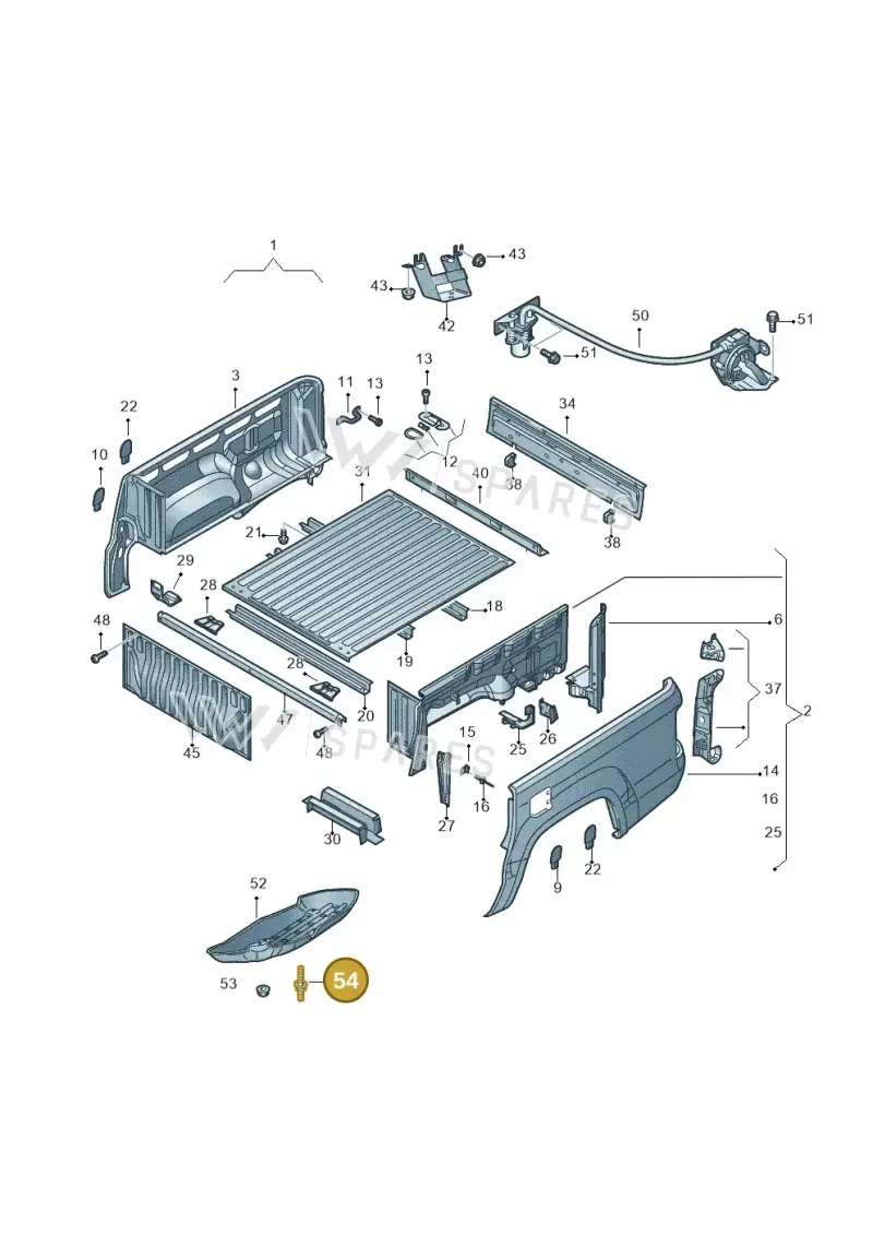 N91164101 — Volkswagen Amarok twin cab (2012-2016) diagram 683801000, position 54