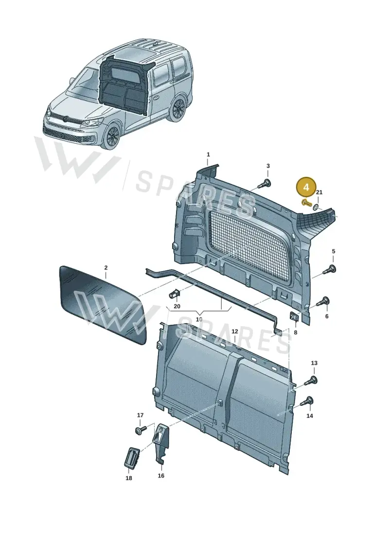 N91165502 — Volkswagen Caddy Maxi Kombi (2020-2024) diagram 2ka863090, position 4