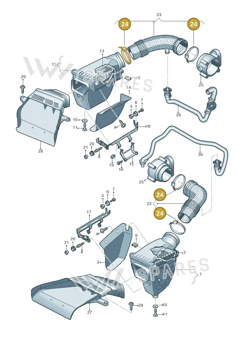 N91175901 — Audi RS4 Av. qu. 4.2 (2012-2015) diagram 695133100, position 24