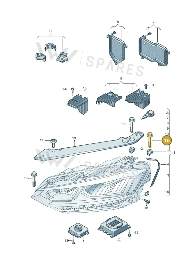 N91177604 — Volkswagen Touran (2015-2025) diagram 869941100, position 16