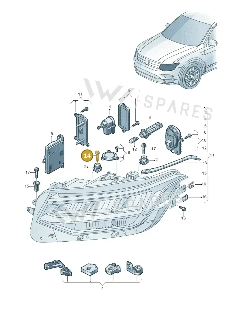 N91177604 — Volkswagen Tiguan (2016-2024) diagram 884941011, position 14