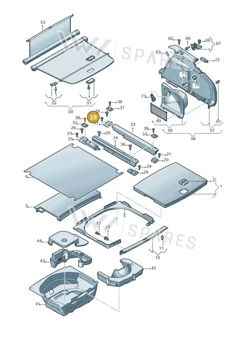 N91177801 — Audi RS4 Av. qu. 4.2 (2012-2015) diagram 636863900, position 19