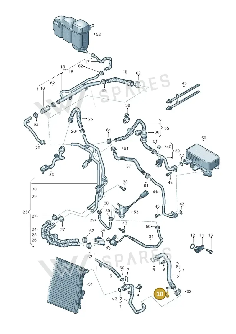 N91180401 — Volkswagen Touareg BlueMotion (2014-2018) diagram 787121520, position 10
