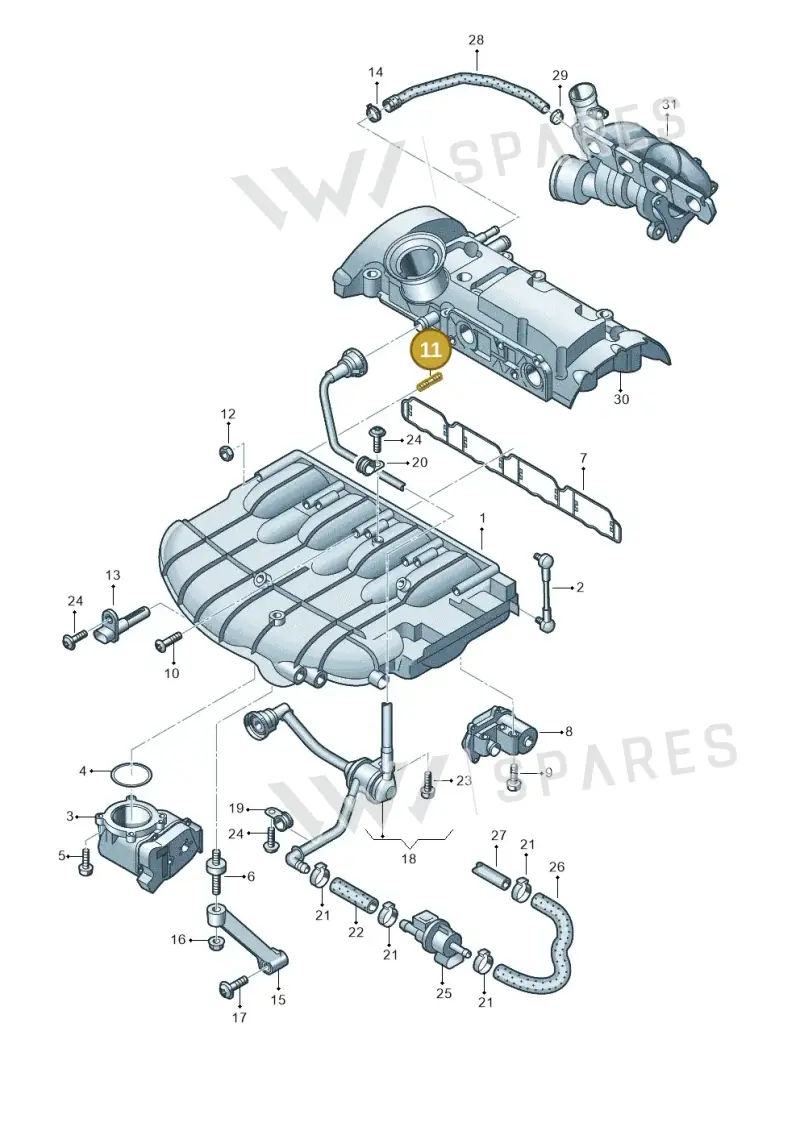 N91180801 — Volkswagen Scirocco 2.0 (2014-2017) diagram 420133350, position 11