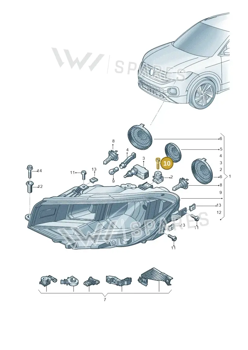 N91183501 — Volkswagen T-Cross 1,0 (2018-2024) diagram 587941000, position 10