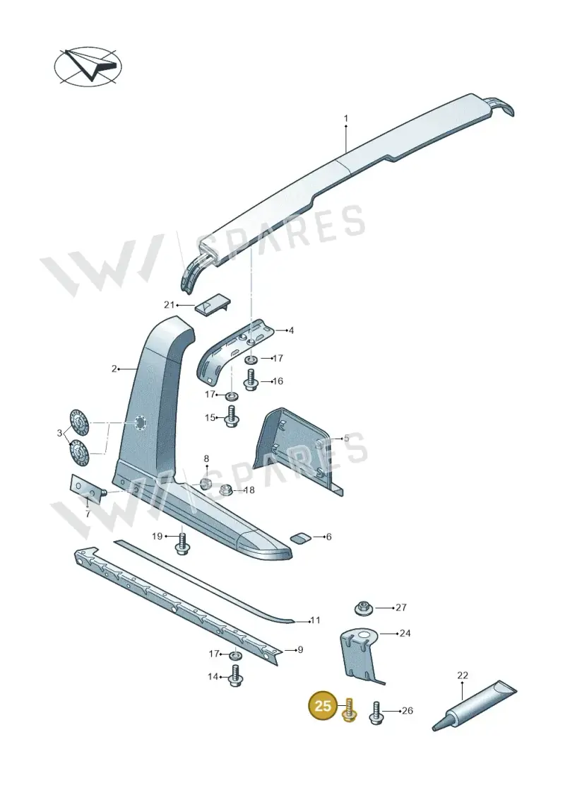 N91188302 — Volkswagen Amarok twin cab (2022-) diagram 894853550, position 25