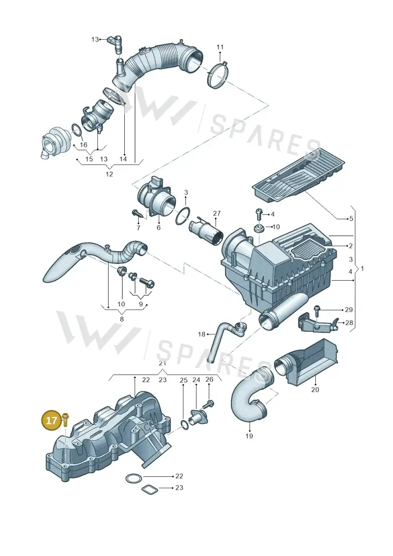 N91191201 — Volkswagen Caddy kombi (2015-2020) diagram 694129050, position 17