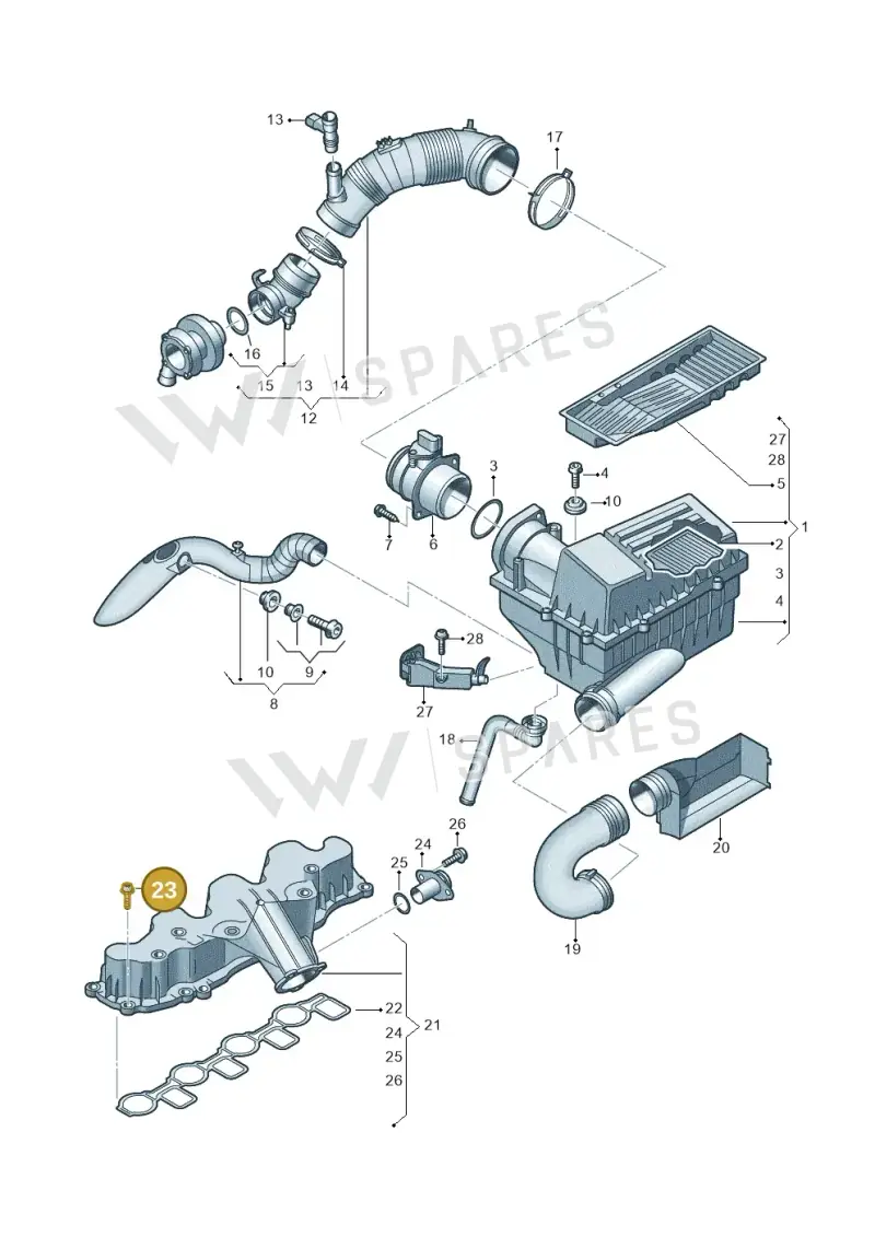 N91191201 — Volkswagen Caddy kombi (2015-2020) diagram 737129400, position 23