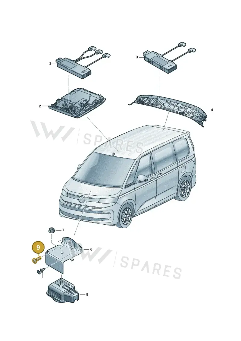 N91191401 — Volkswagen Multivan (2021-) diagram 7t0951020, position 9