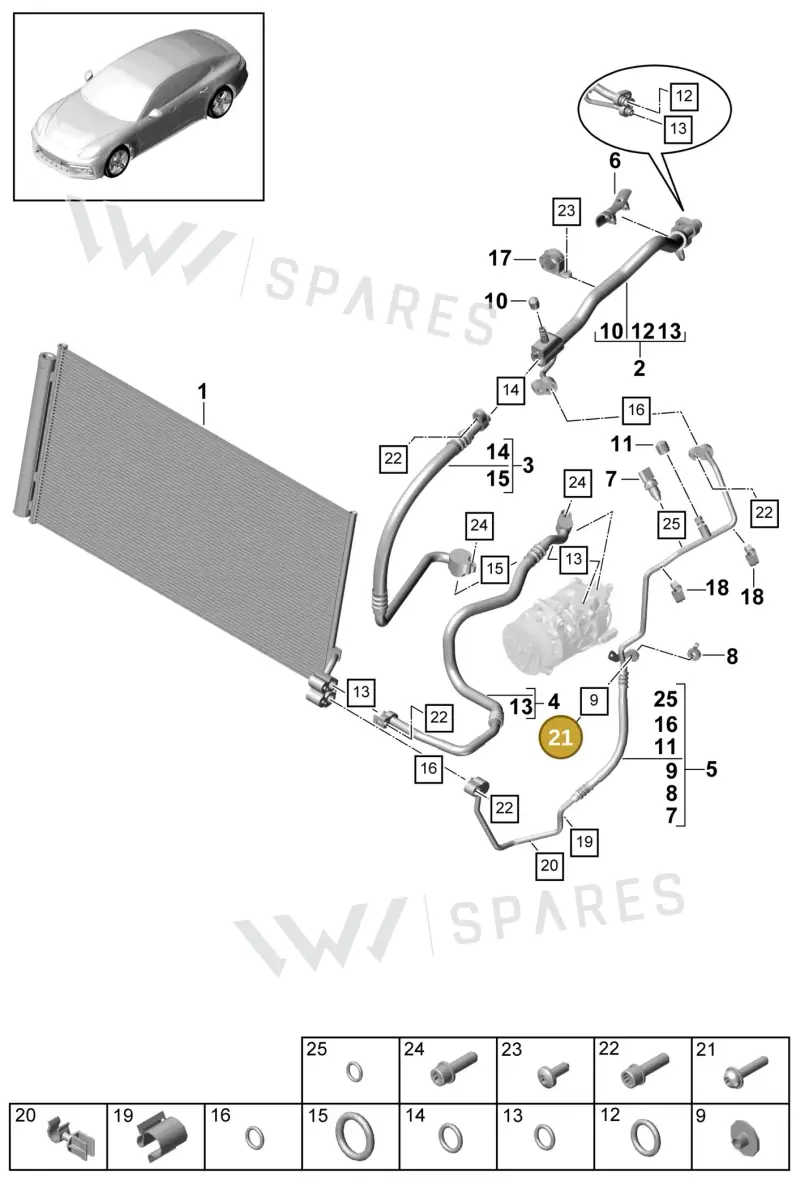 N91193003 — Porsche Panamera (2016-2020) diagram p49814020, position 21