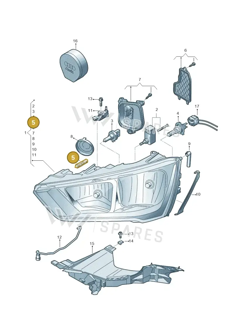 N91193301 — Audi A1 Sportback (2014-2018) diagram 792941000, position 5