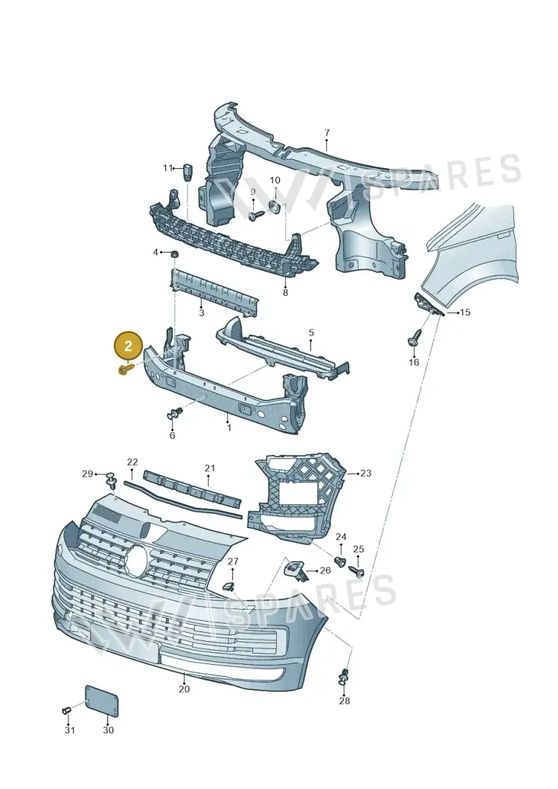 N91193701 — Volkswagen Caravelle (2015-2019) diagram 861807000, position 2