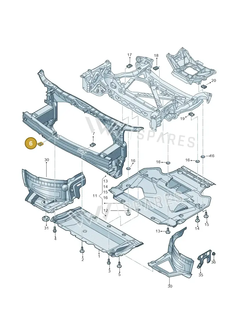N91194101 — Audi A7 Sportback (2014-2018) diagram 788863250, position 6