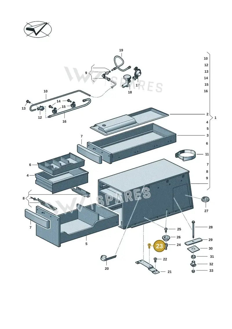 N91194602 — Volkswagen Caddy Maxi Kombi (2020-2024) diagram 2ka068000, position 23