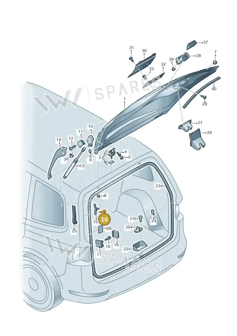 N91195101 — Volkswagen Sharan BlueMotion (2015-2022) diagram 689827000, position 16