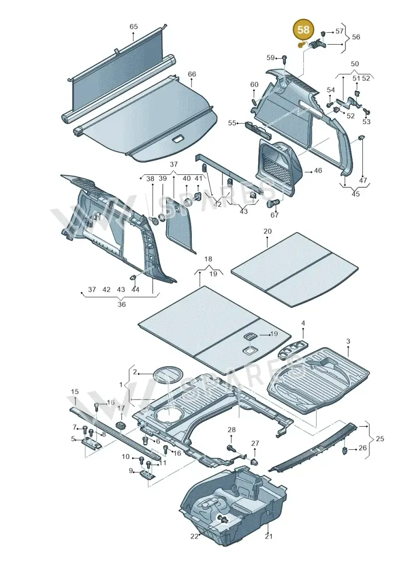 N91195802 — Audi A6 (2014-2018) diagram 717863900, position 58