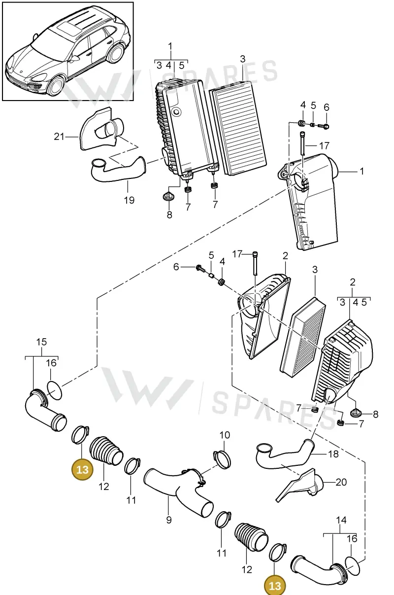 N91198801 — Porsche Cayenne (2010-2018) diagram p37106000, position 13