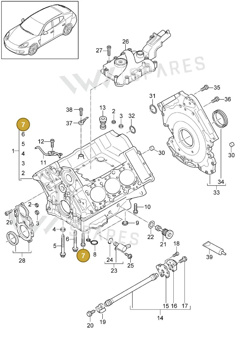 N91199101 — Porsche Panamera (2009-2016) diagram p35101050, position 7