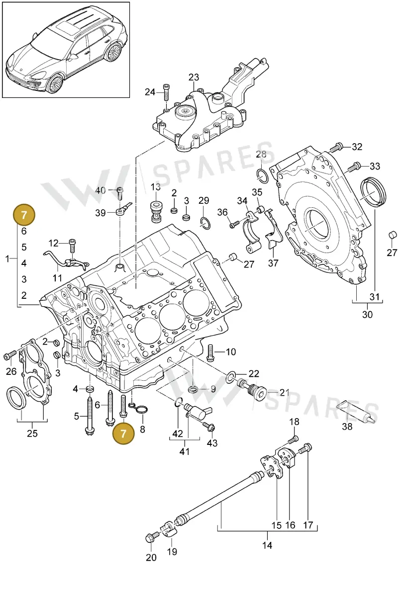 N91199101 — Porsche Cayenne (2010-2018) diagram p37101070, position 7