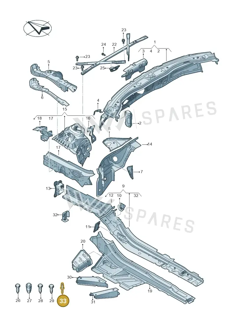 N91199801 — Audi RS6 Avant (2019-2025) diagram 537803000, position 33