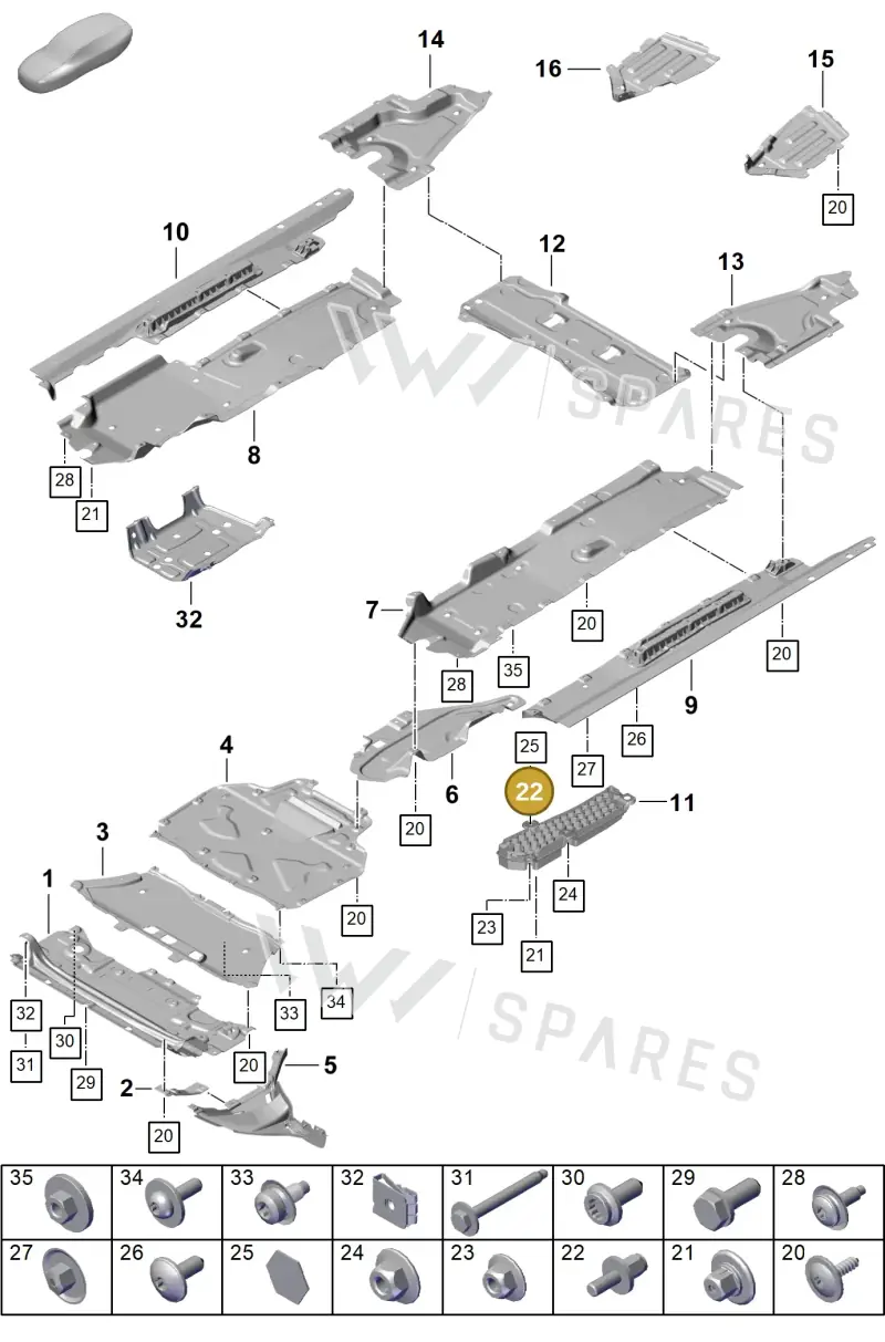 N91199801 — Porsche Cayenne Coupe (2023-2023) diagram p60801700, position 22