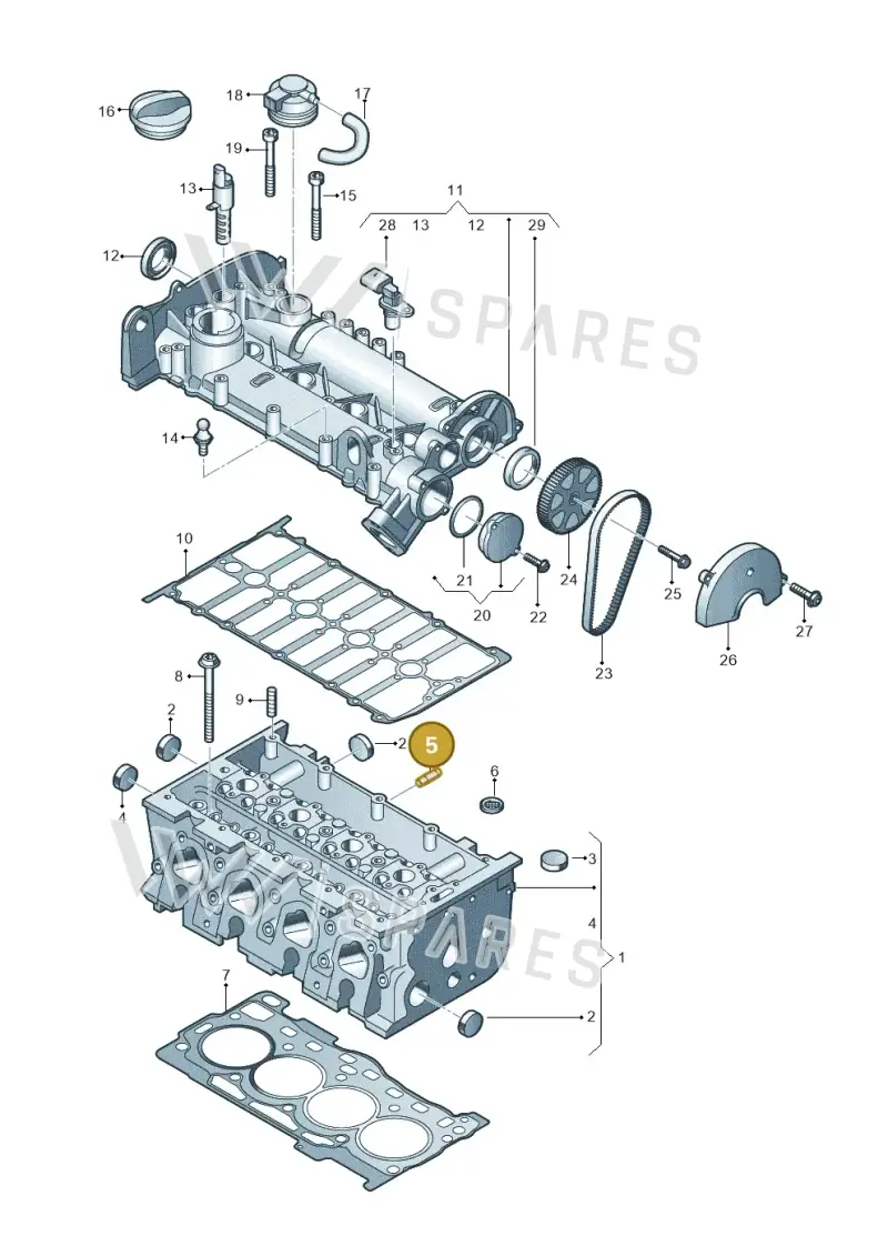 N91200201 — Volkswagen Golf 2.0 BlueMotion (2019-2024) diagram 746103410, position 5