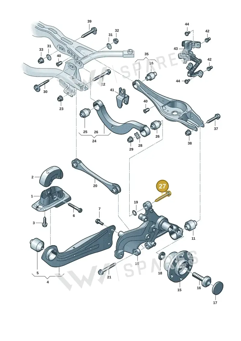N91201301 — Volkswagen T-Roc convertible 1.5 (2019-2024) diagram 2gk505050, position 27