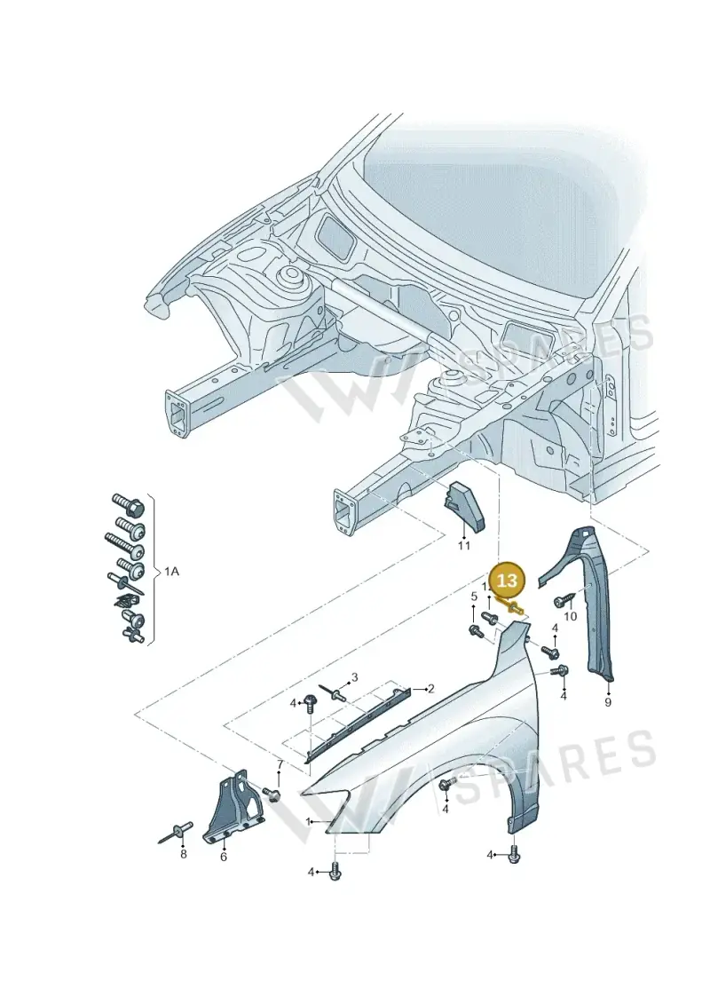 N91201401 — Audi Q3 1.4 (2016-) diagram 728821000, position 13
