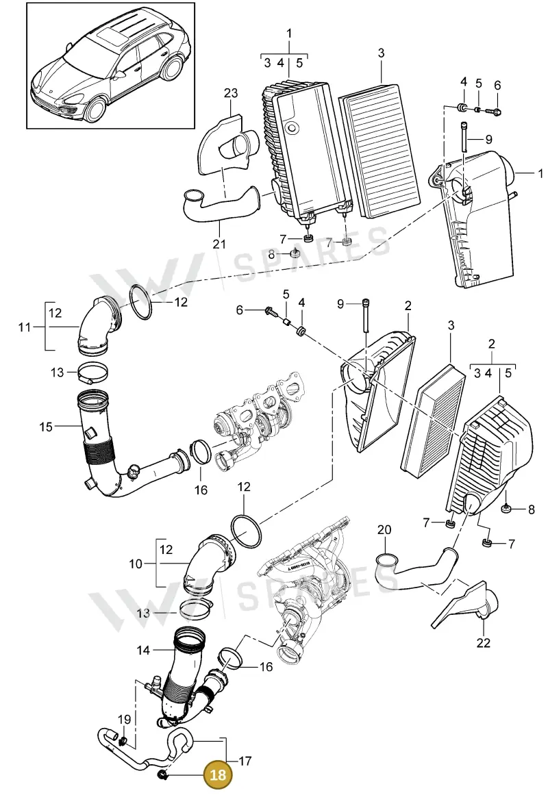 N91202301 — Porsche Cayenne (2010-2018) diagram p37106010, position 18