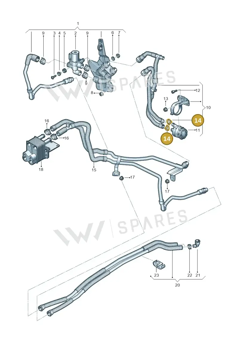 N91202404 — Volkswagen Golf 2.0 BlueMotion (2019-2024) diagram 746819950, position 14