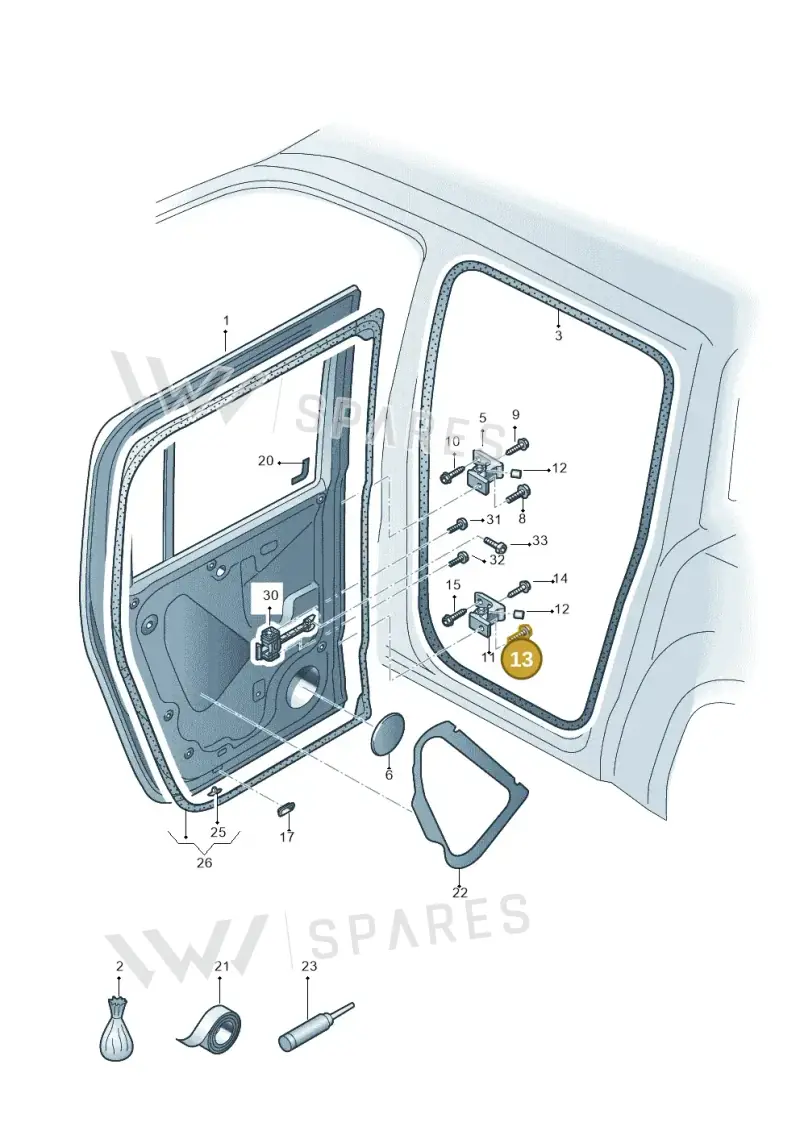 N91203801 — Volkswagen Amarok twin cab (2022-) diagram 894833000, position 13