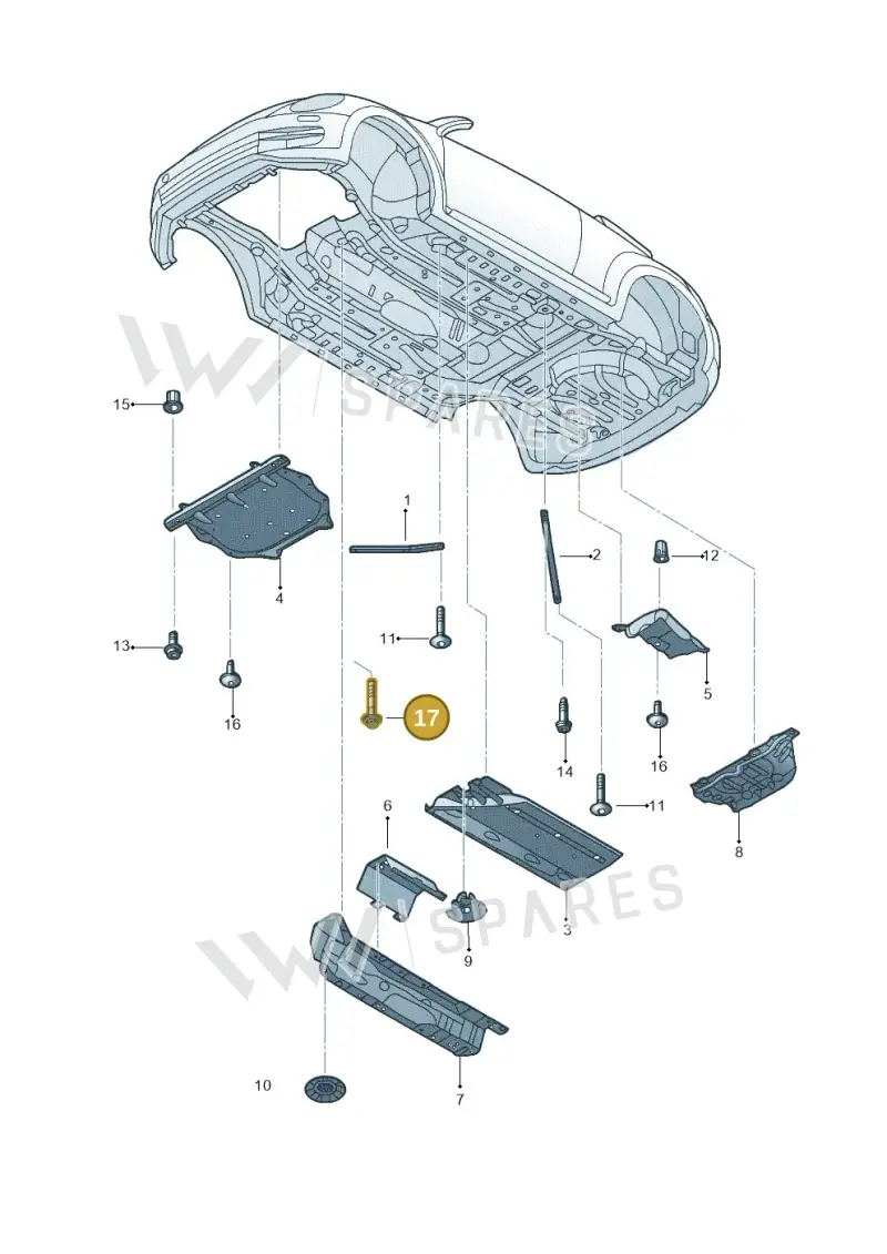 N91205801 — Volkswagen New beetle cabriolet (2016-2019) diagram 716825100, position 17