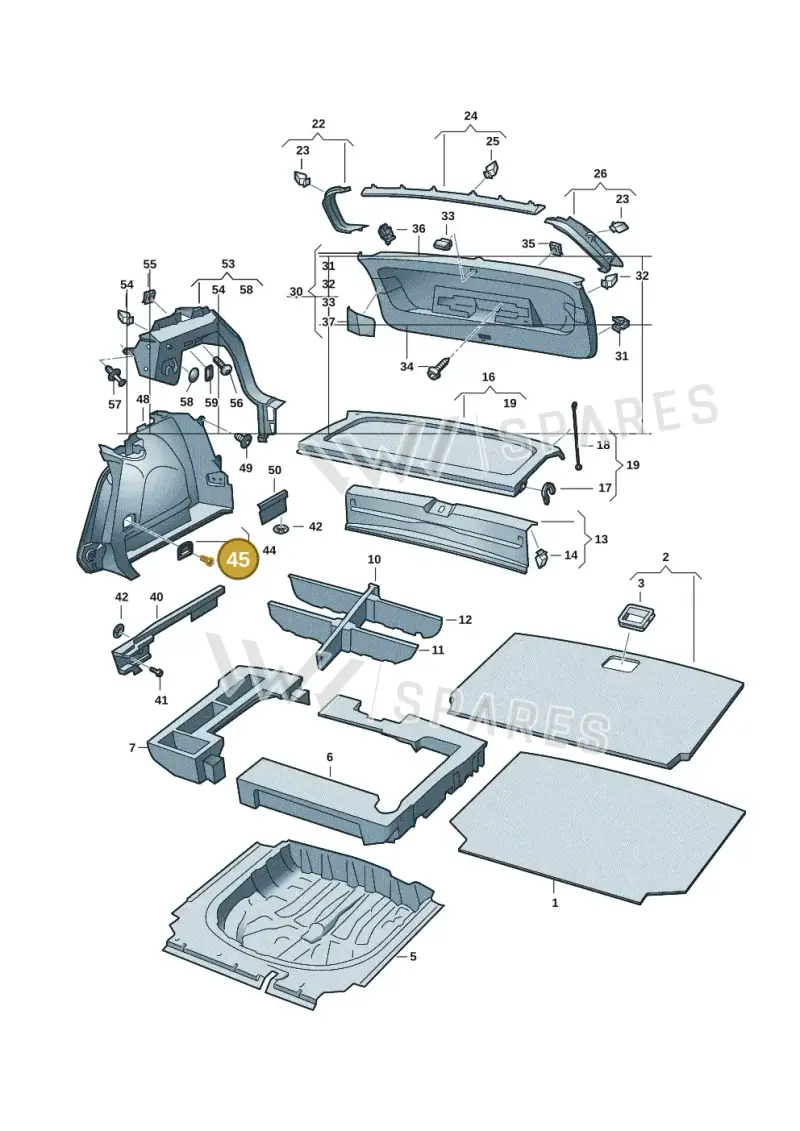 N91206101 — Volkswagen Golf 2.0 BlueMotion (2019-2024) diagram 5h0867080, position 45