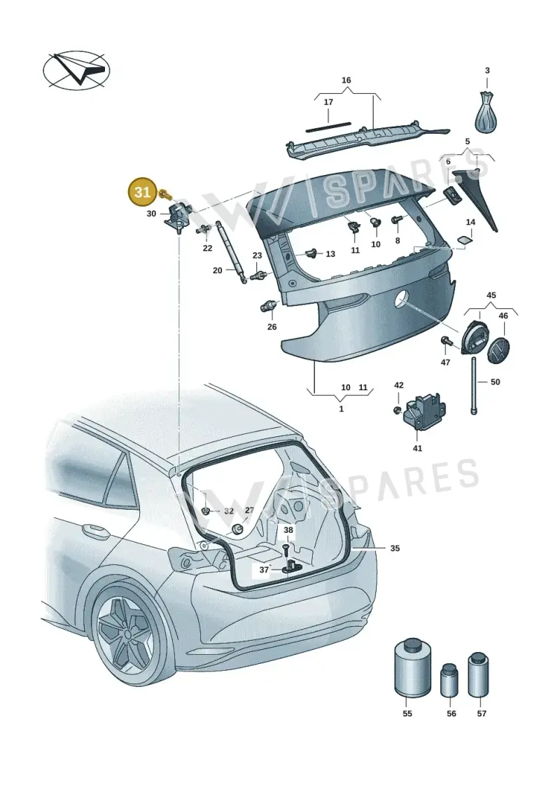 N91206801 — Volkswagen ID.3 Pro (2019-2024) diagram 10a827000, position 31