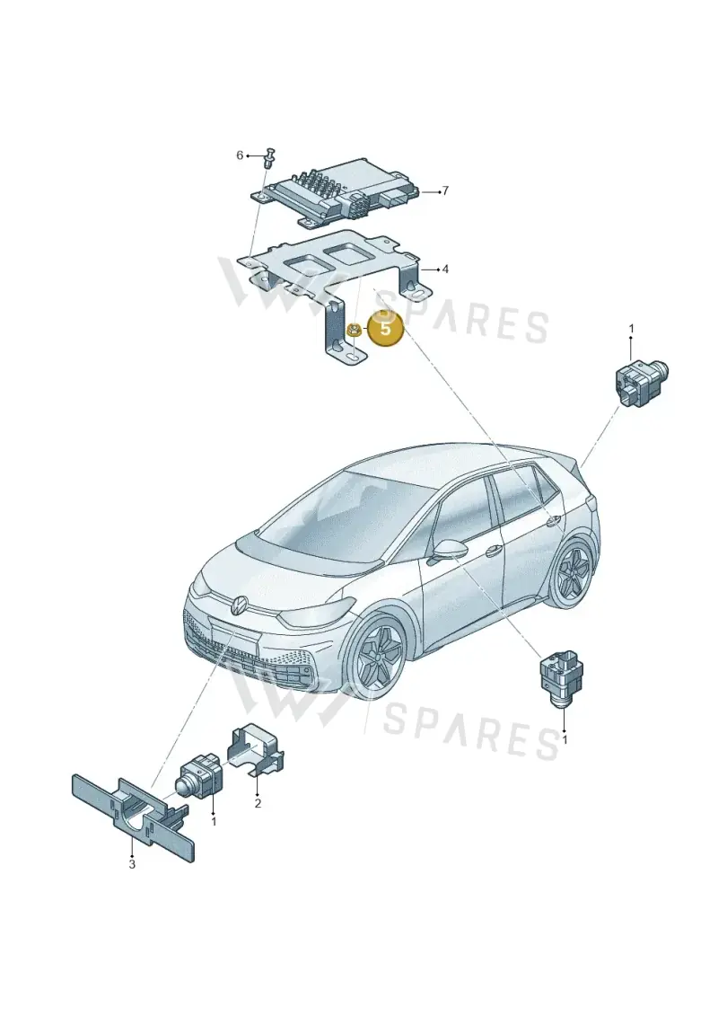 N91212801 — Volkswagen Golf 2.0 BlueMotion (2019-2024) diagram 10a907020, position 5